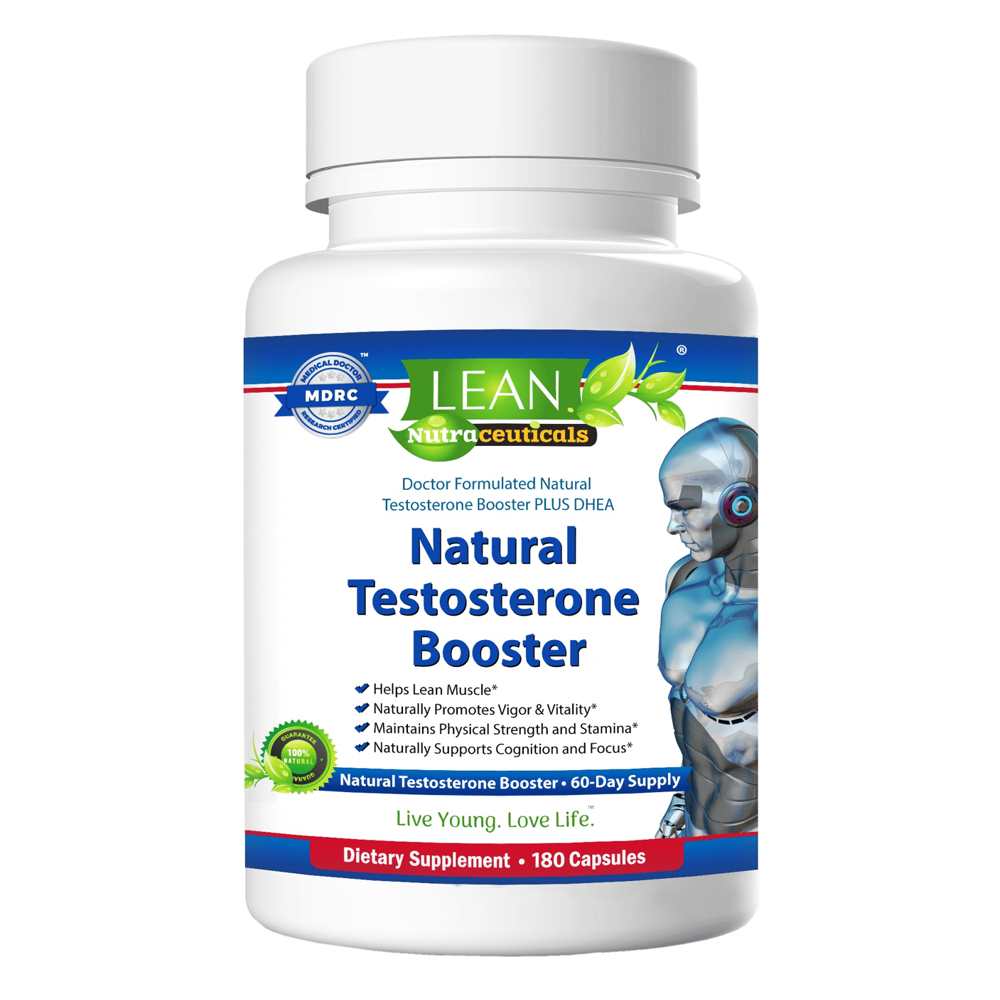 Lean Nutraceuticals – Natural Testosterone Booster + Dhea – 180 Capsules