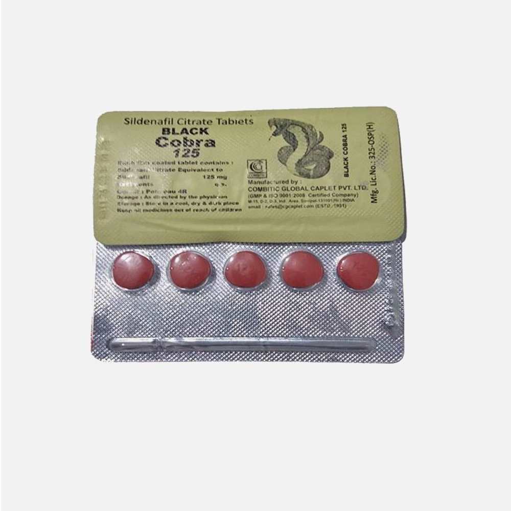 Black Cobra 125 Sildenafil Citrate Tablets β 125mg Erectile Dysfunction Treatment