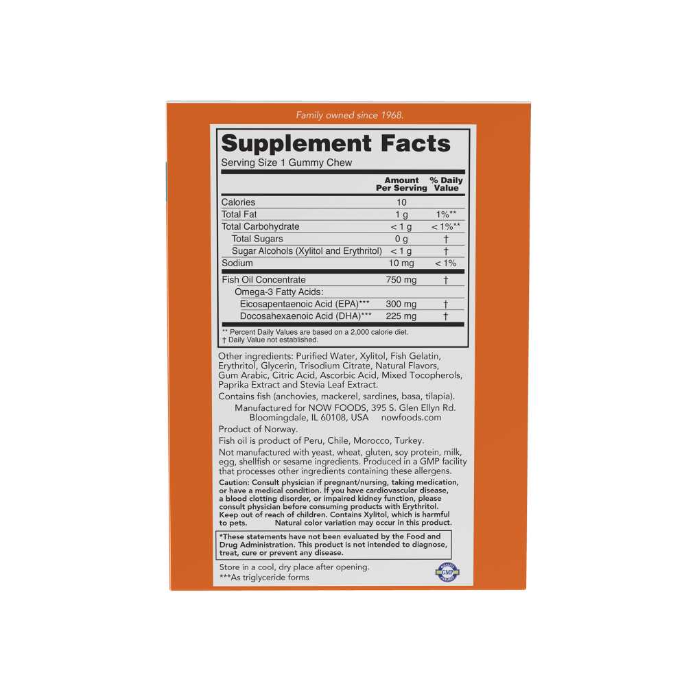 Now Foods Omega-3 Fish Oil Gummy Chews 36 Gummies