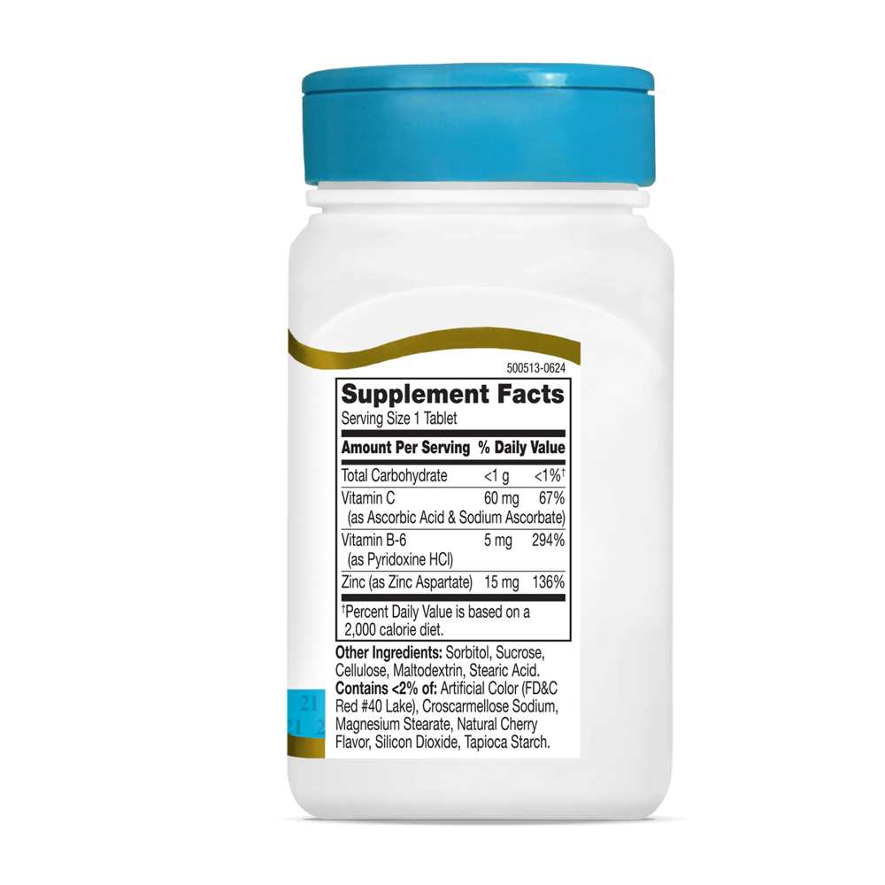 21st Century Zinc Plus Vitamins C & B6 Chewable 90 Tabs