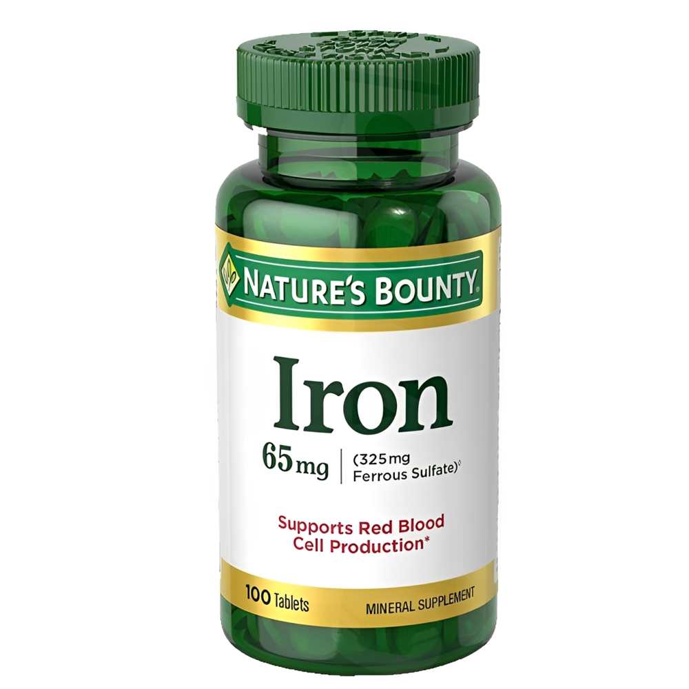 Nature's Bounty Iron 65mg – Support Reds Blood Cell Production, 100 Tablets