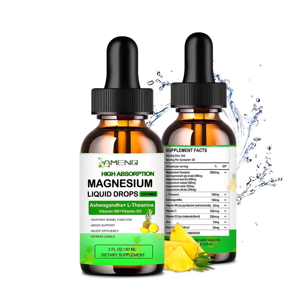 AMENG High Absorption Magnesium Liquid Drops 2000mg 2 fl oz (60ml)