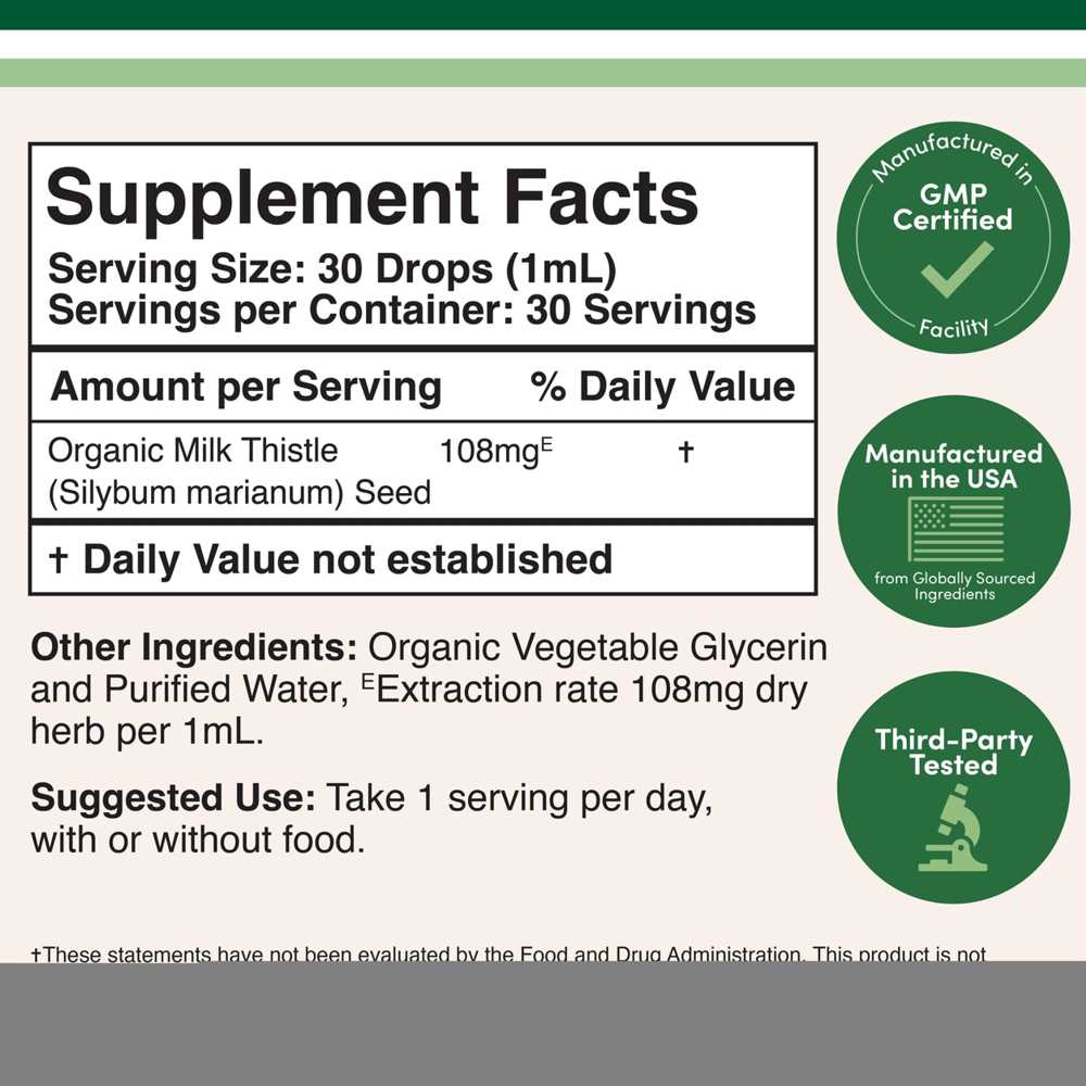 Double Wood Milk Thistle – Organic Liver Support Drops | 1 Fl Oz (30 M L)