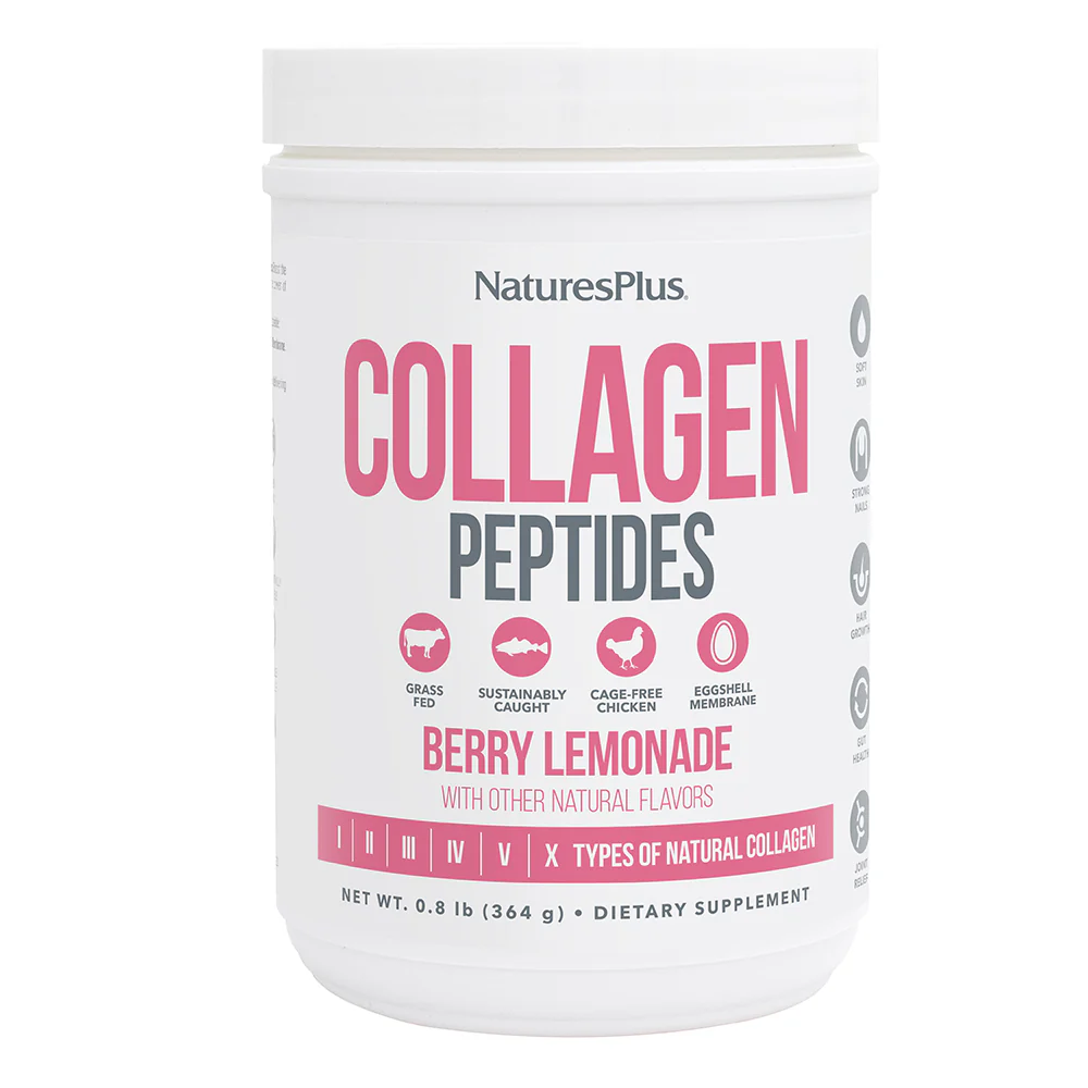 NaturesPlus Collagen Peptides - Berry Lemonade | Multi-Type Collagen for Skin, Hair & Joints - 364g