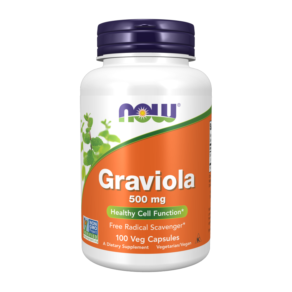 Graviola 500MG Veg Capsules By NOW Foods - Healthy Cell Functions & Free Radical Scavenger