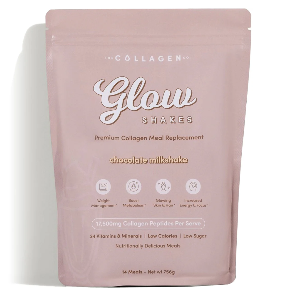 The Collagen Co. Glow Shakes - Chocolate Milkshake | Premium Collagen Meal Replacement