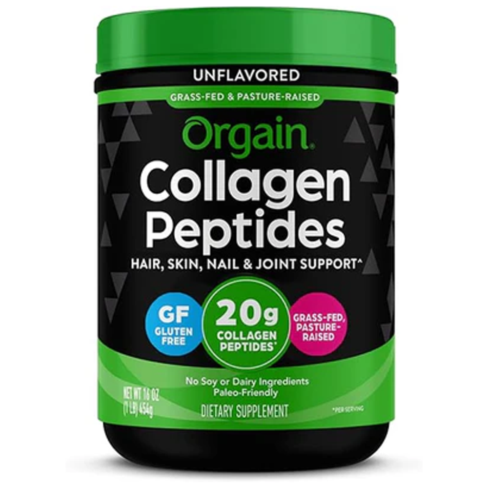 Orgain Collagen Peptides - Grass-Fed, Unflavored - Hair, Skin & Joint Support - 20g Protein - 454g