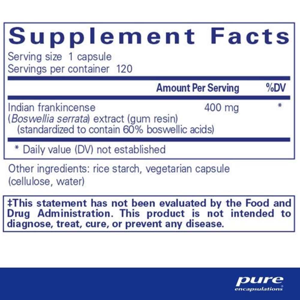 Pure Encapsulations Boswellia 60 Capsules | Joint & Cellular Support