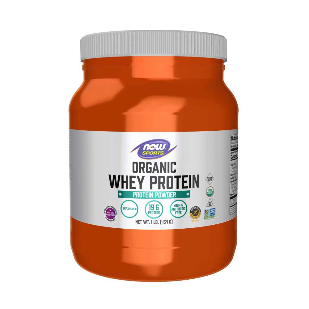 Now Sports Whey Protein – Organic Unflavored Powder – 454g