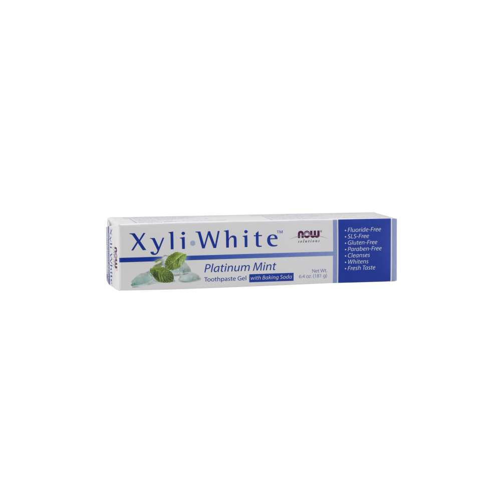 Now Foods Xyli White™ Platinum Mint Toothpaste Gel with Baking Soda 181g
