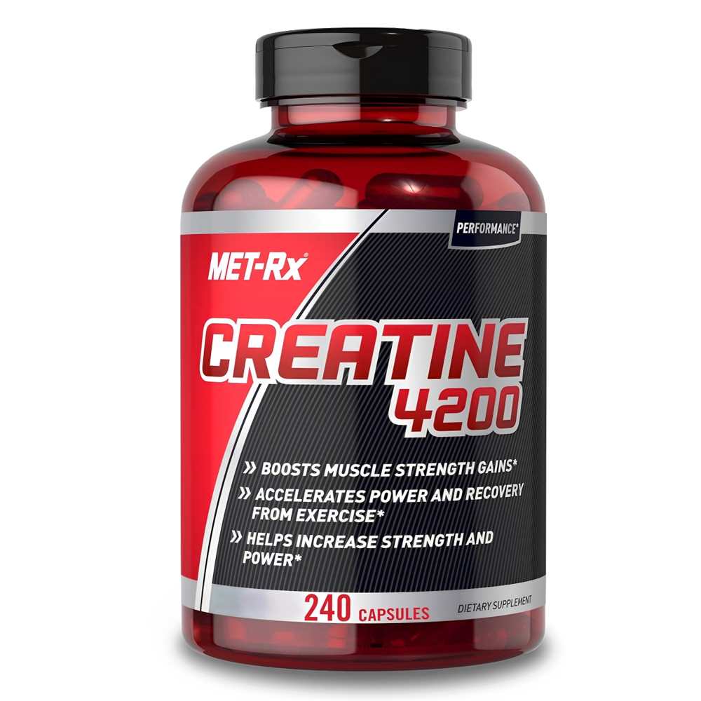 Nature's Bounty Met-Rx Creatine 4200 – Boosts Muscle Strength & Recovery – 240 Capsules