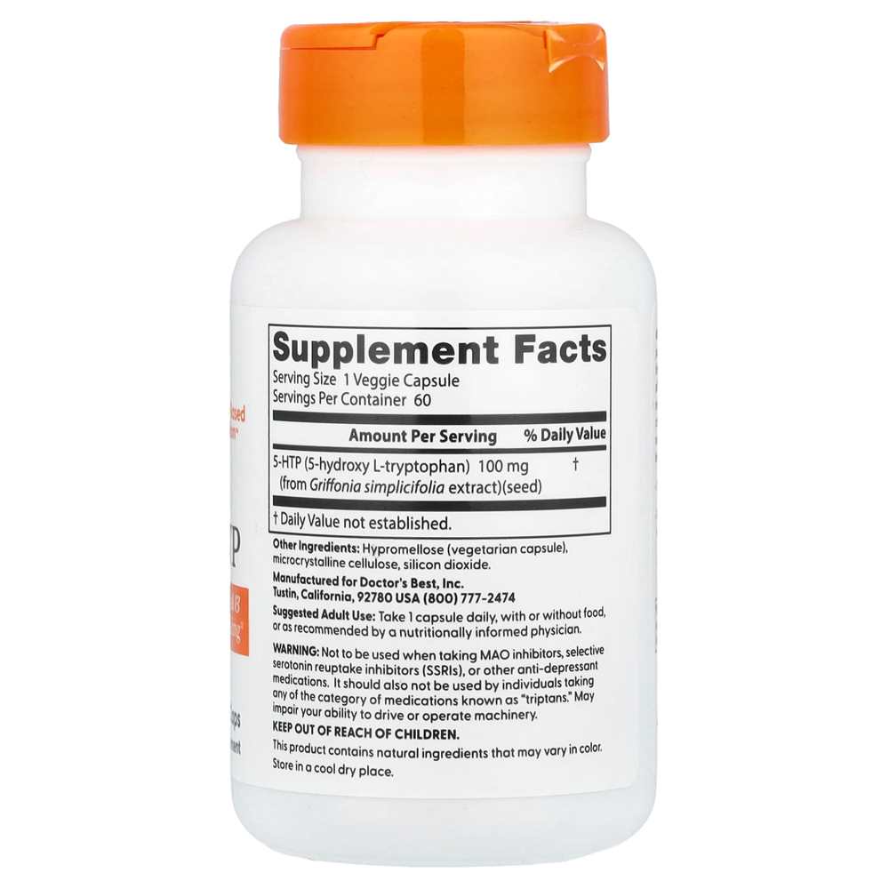 Doctor's Best 5-Htp, 100 Mg, 60 Veggie Caps