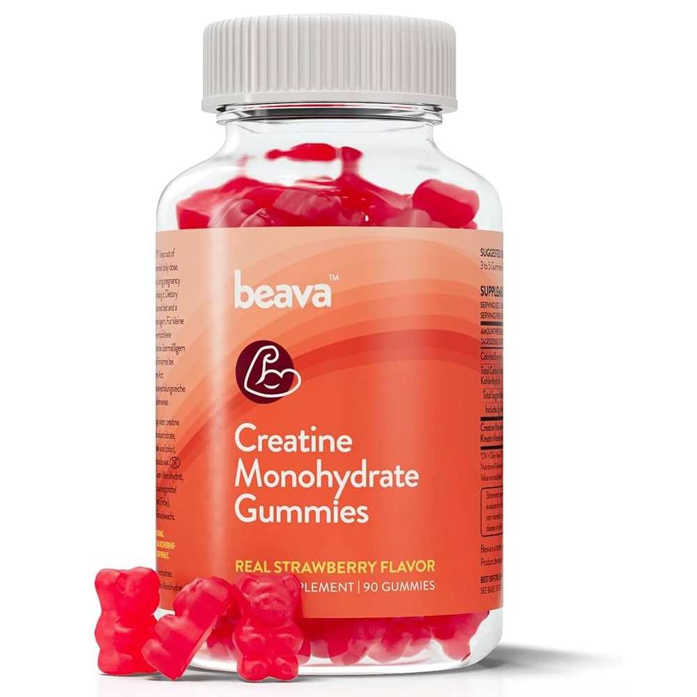 Beava Creatine Monohydrate Gummies – Real Strawberry Flavor – 90 Gummies
