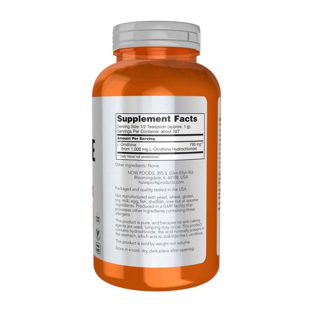 Now Sports L-Ornithine Powder – Nitric Oxide & Recovery Support – 227g