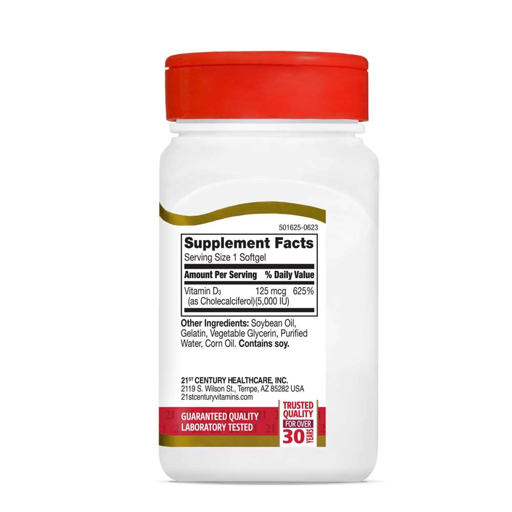 21st Century Vitamin D3 125 Mcg (5000 Iu) 110 Softgels