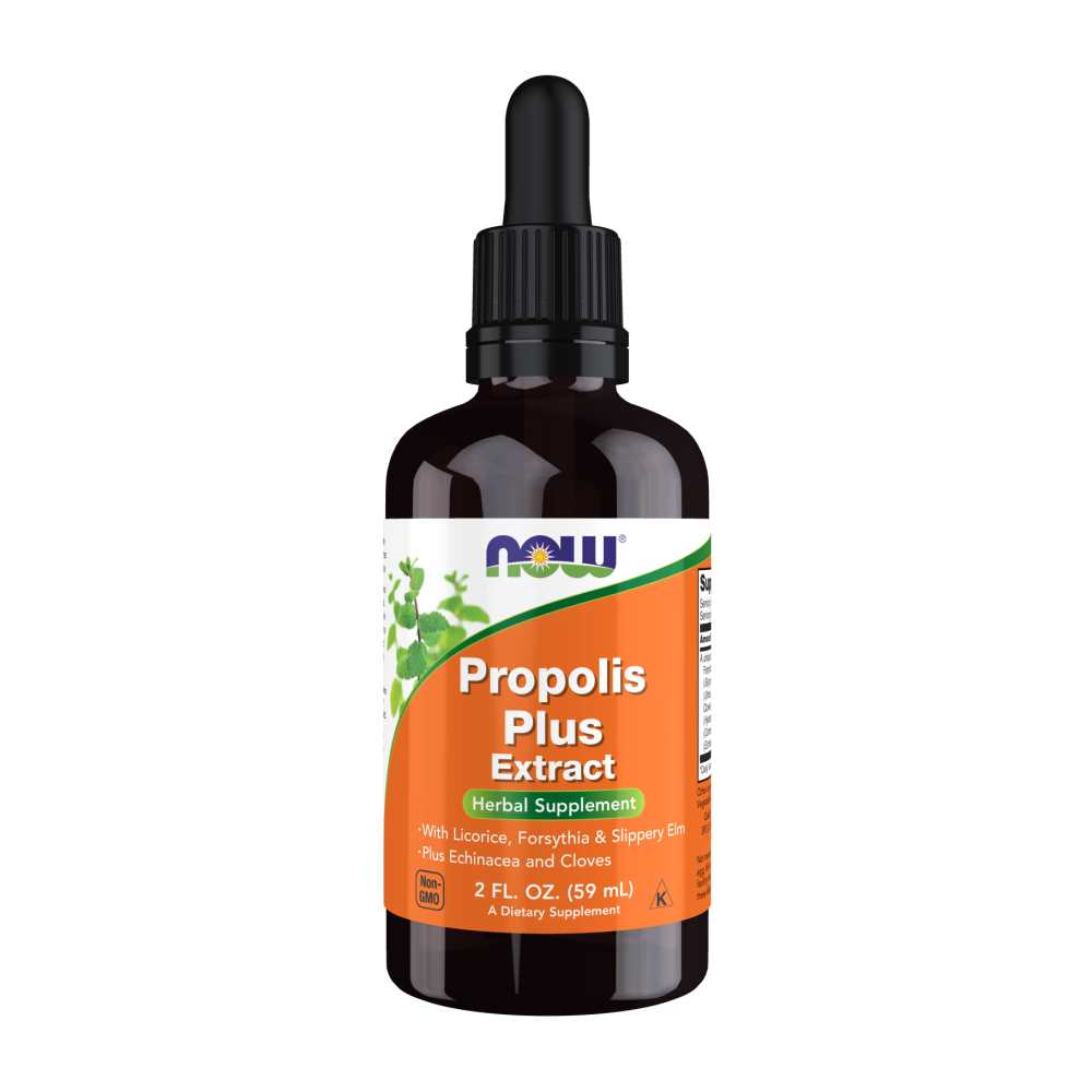 Now Foods Propolis Plus Extract – Herbal Immune Support with Licorice, Forsythia, Echinacea & Cloves – 2 Fl Oz (59 M L)