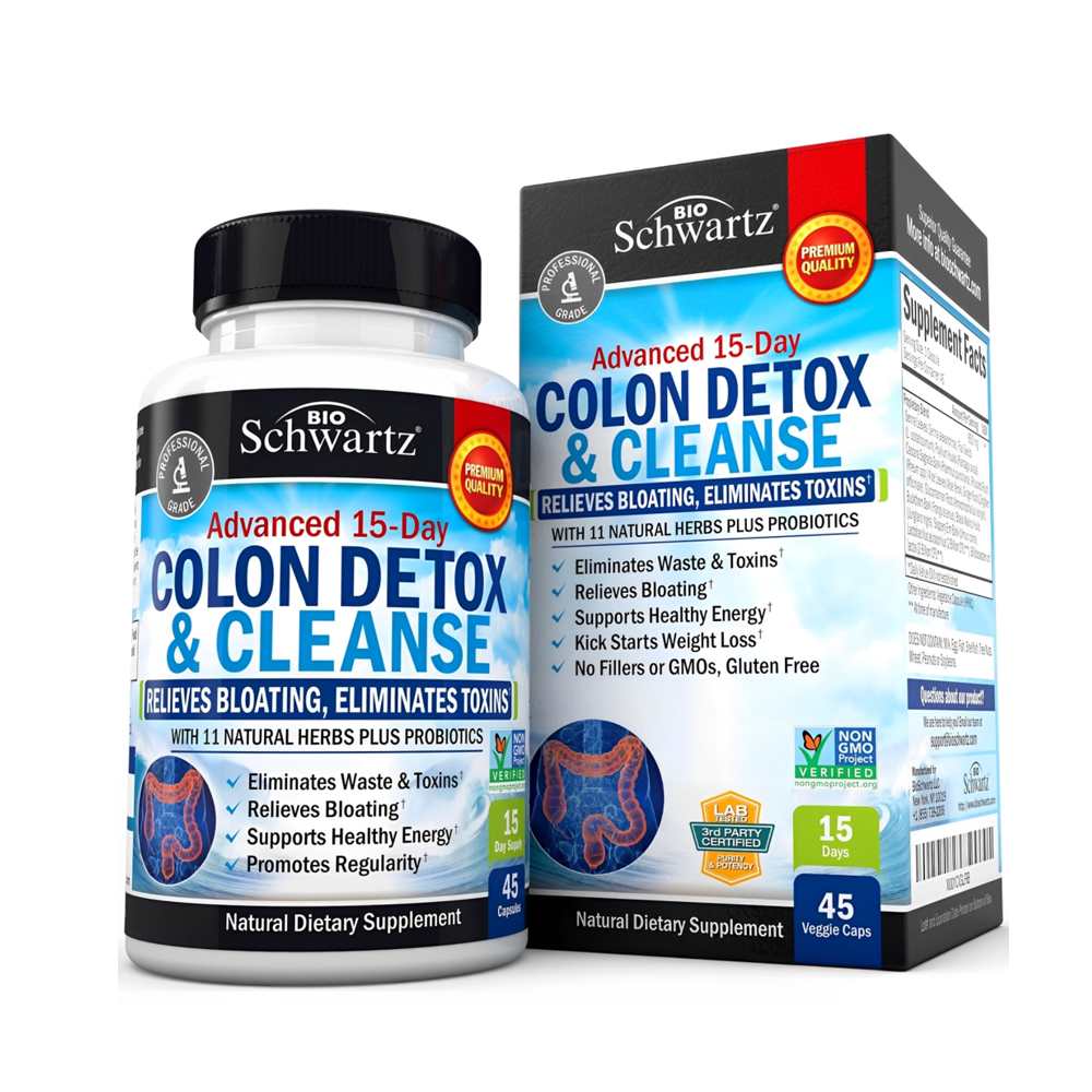 Bio Schwartz Colon Detox & Cleanser – Extra Strength Formula, 45 Capsules