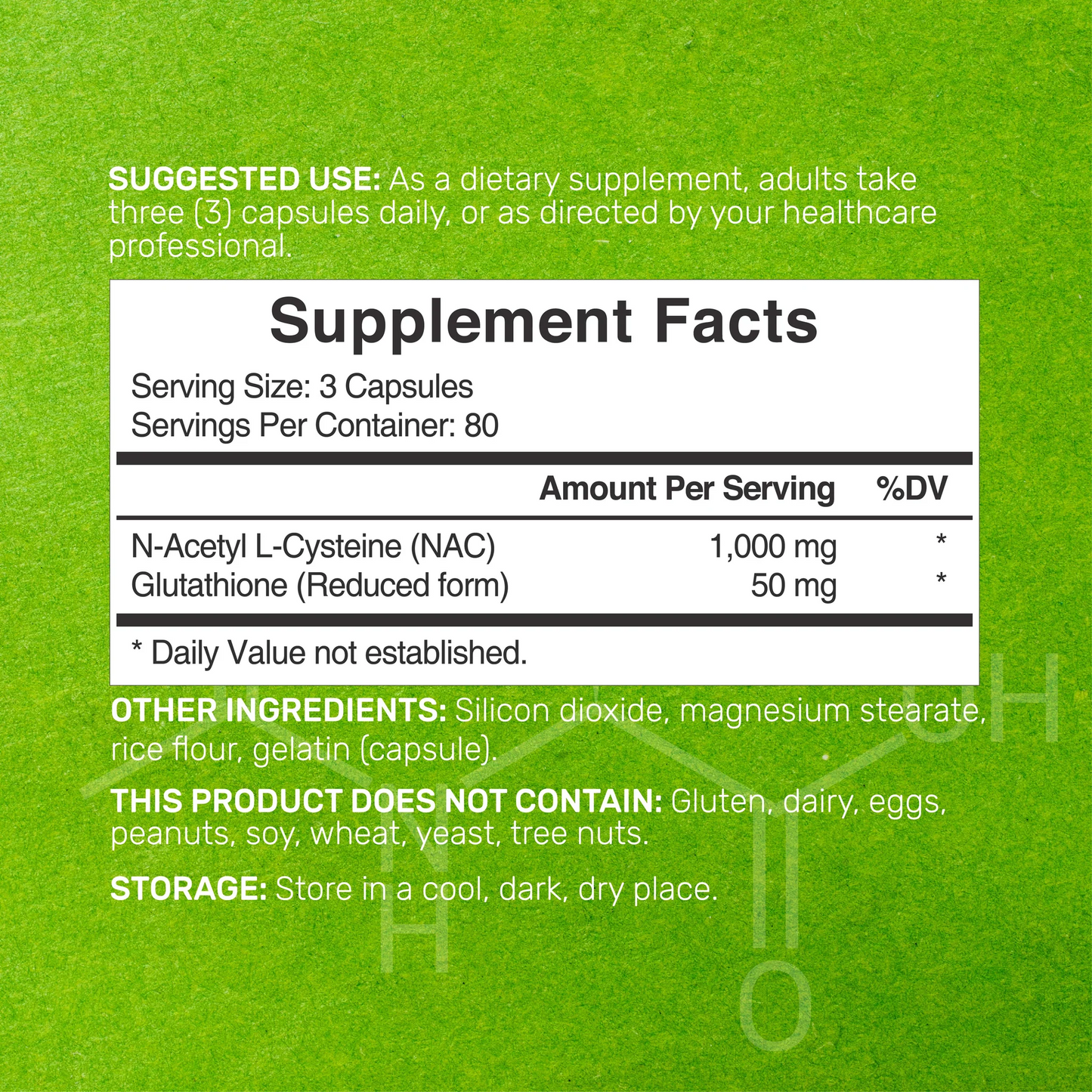 Deal Supplement N-Acetyl Cysteine with Reduced Glutathione, 240 Capsules