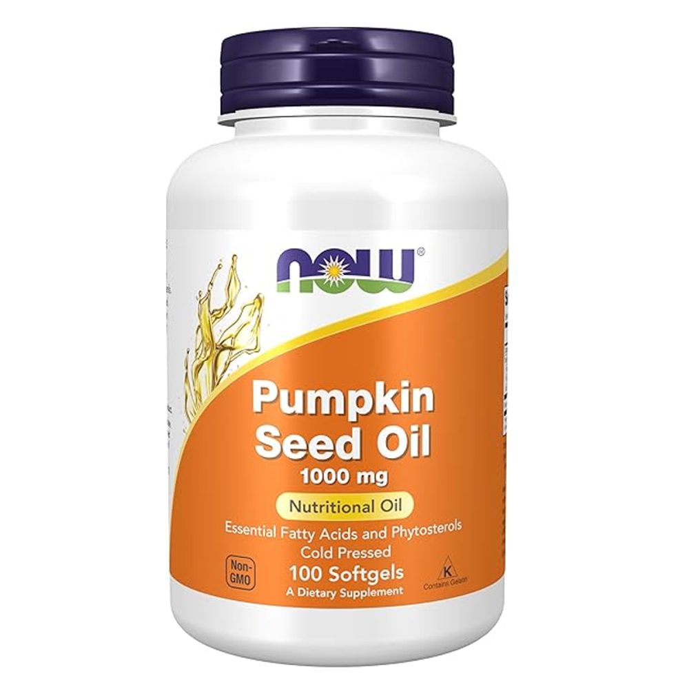 Now Foods Pumpkin Seed Oil 1000mg, Cold Pressed, Essential Fatty Acids & Phytosterols, Non-Gmo, 100 Softgels