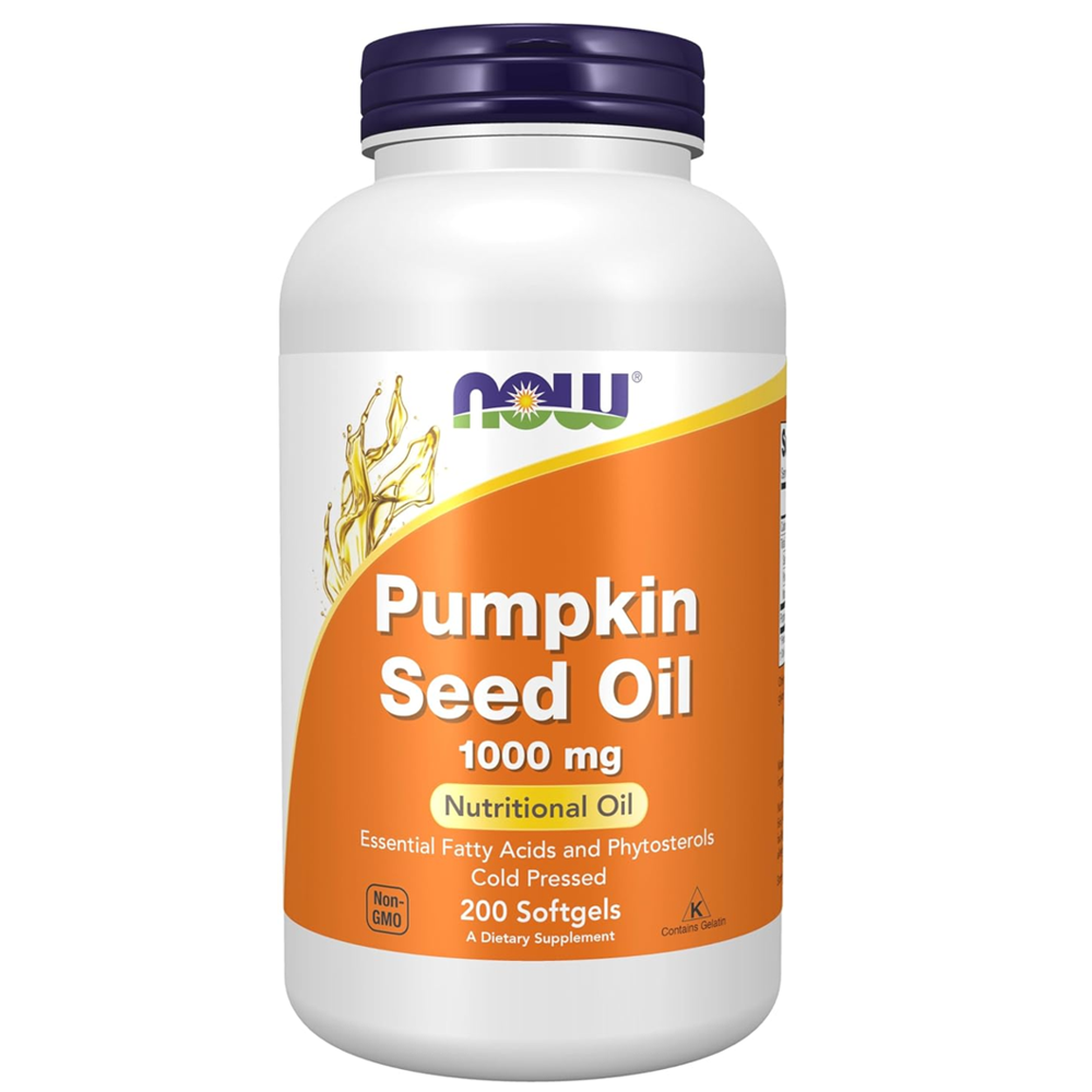 Now Foods Pumpkin Seed Oil 1000mg, Cold Pressed, Essential Fatty Acids & Phytosterols, Non-Gmo, 100 Softgels