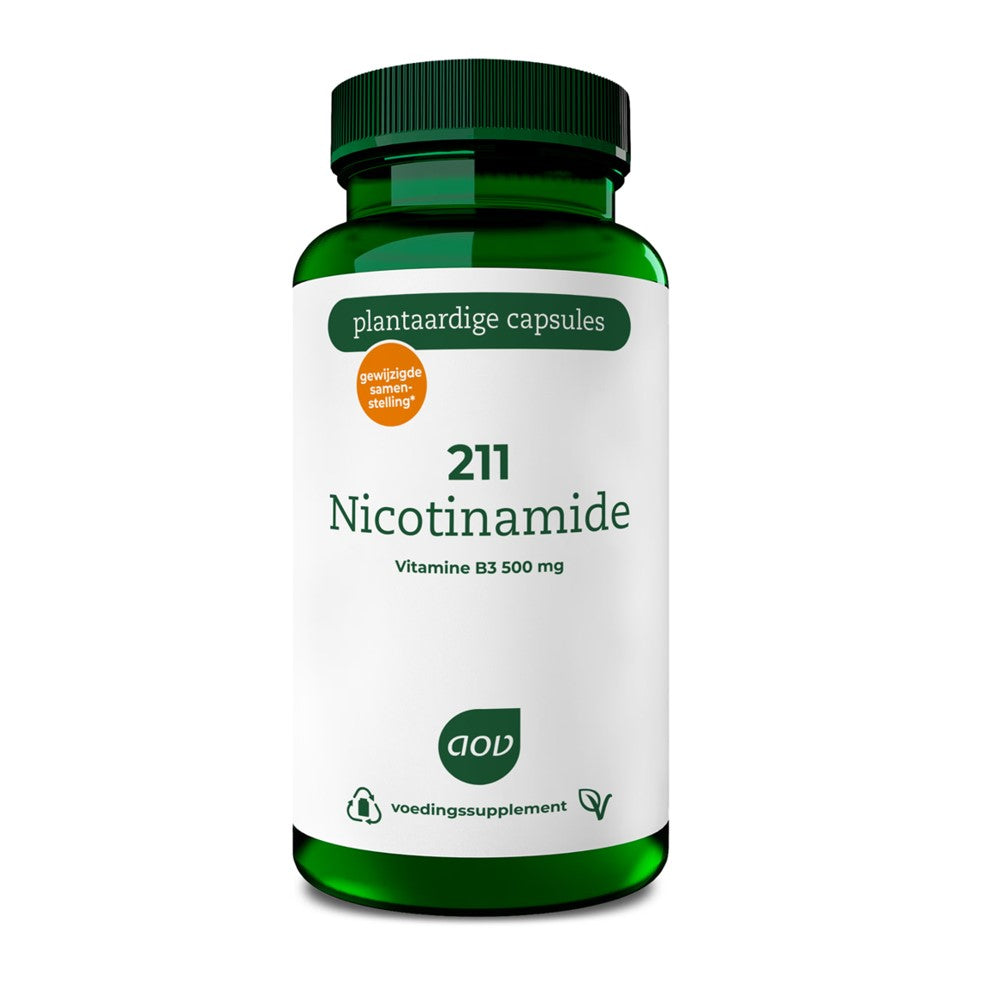 AOV 211 Nicotinamide Vitamin B3 500mg – Plant-Based Capsules | Dietary Supplement
