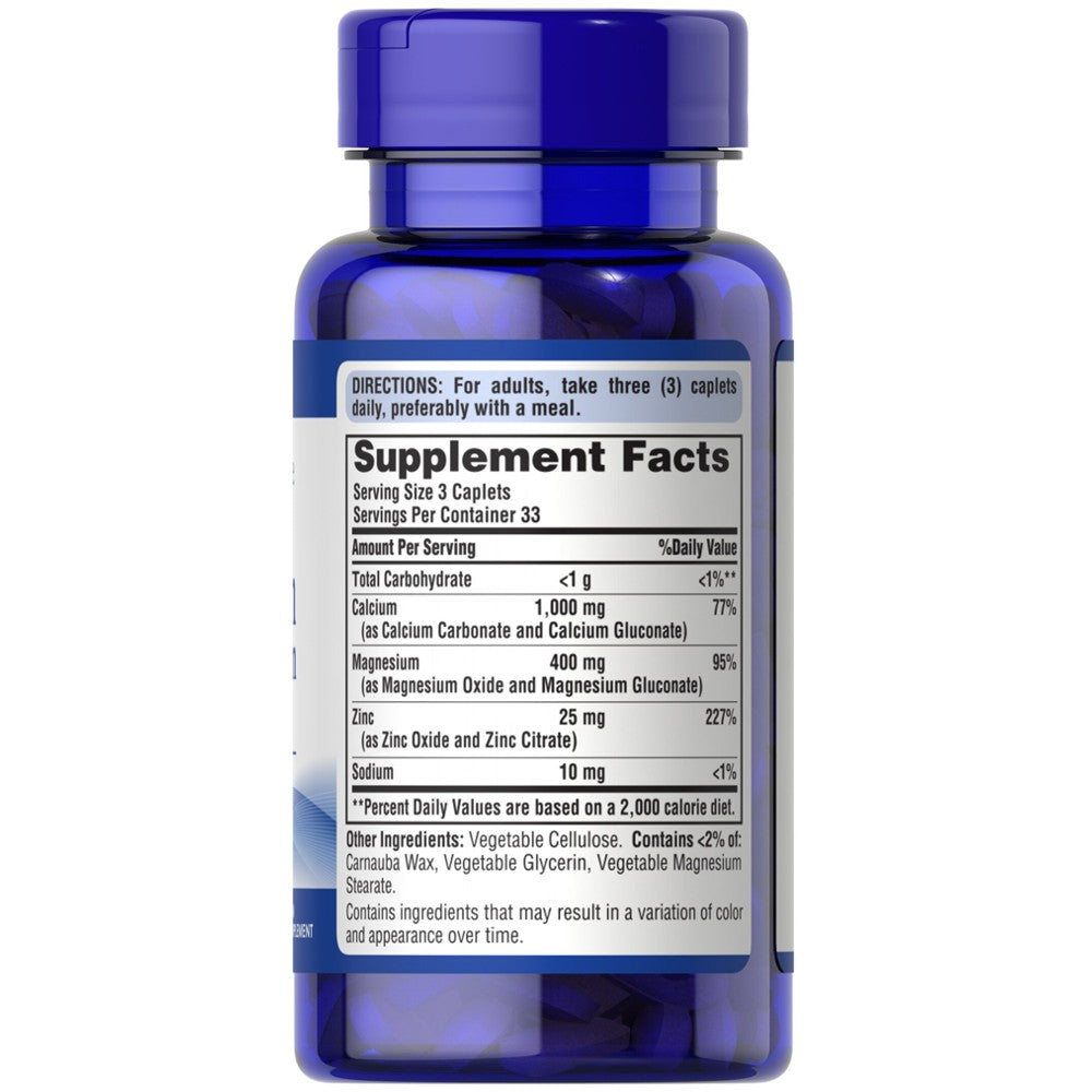 Puritan's Pride Chelated Calcium Magnesium Zinc – 100 Caplets