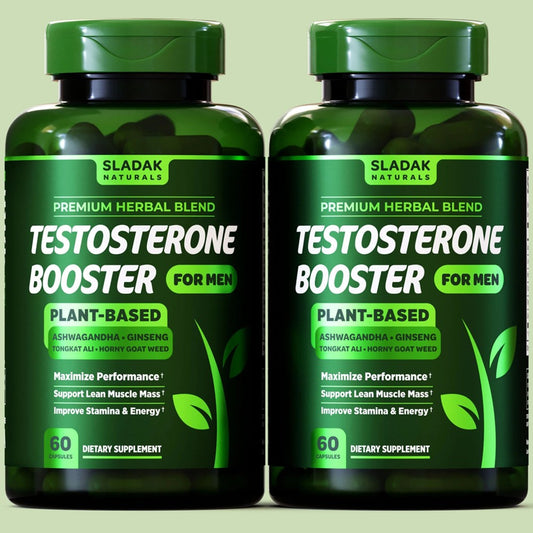SLADAK NATURALS Testosterone Booster for Men – Supports Energy, Stamina & Lean Muscle