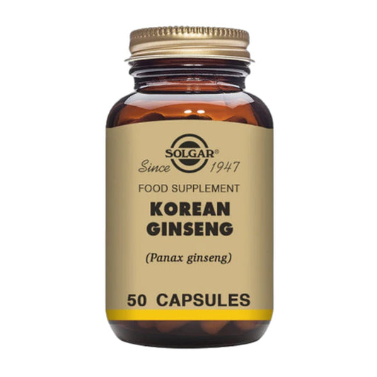 Solgar Korean Ginseng – Premium Herbal Energy & Stamina Support | 50 Capsules