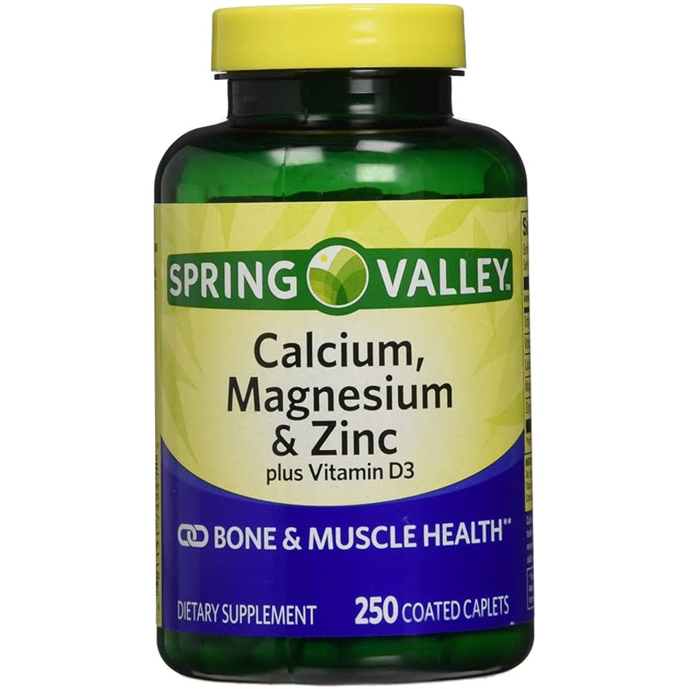 Spring Valley Calcium Magnesium & Zinc Plus Vitamin D3 250 Caplets