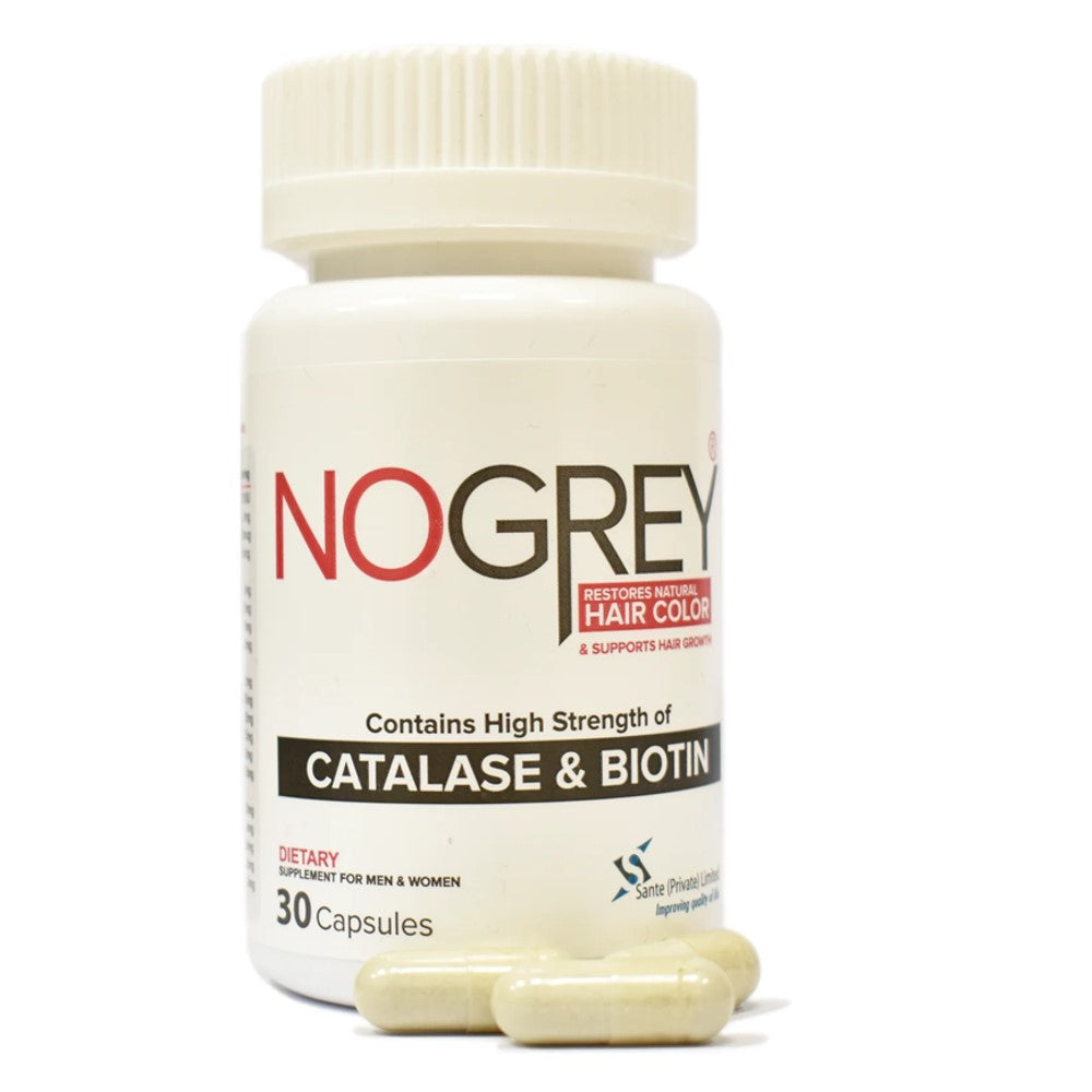 No Grey High-Strength Catalase & Biotin Formula | Supports Natural Hair Pigmentation | 30 Capsules