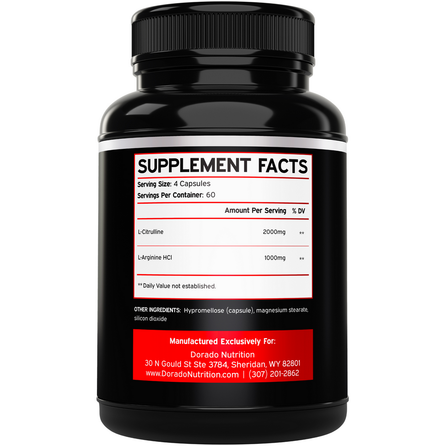 Dorado Nutrition L Arginine L Citrulline 3000mg Supplement 240 Capsules