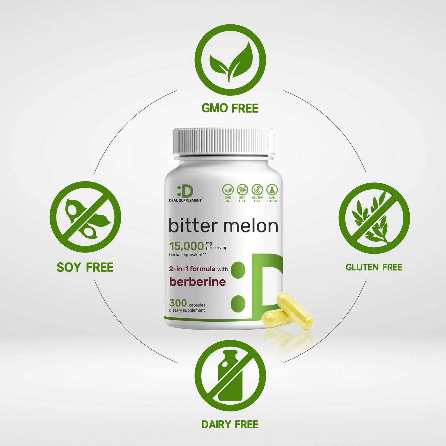 Deal Supplement Bitter Melon 15,000mg Per Serving | 300 Capsules