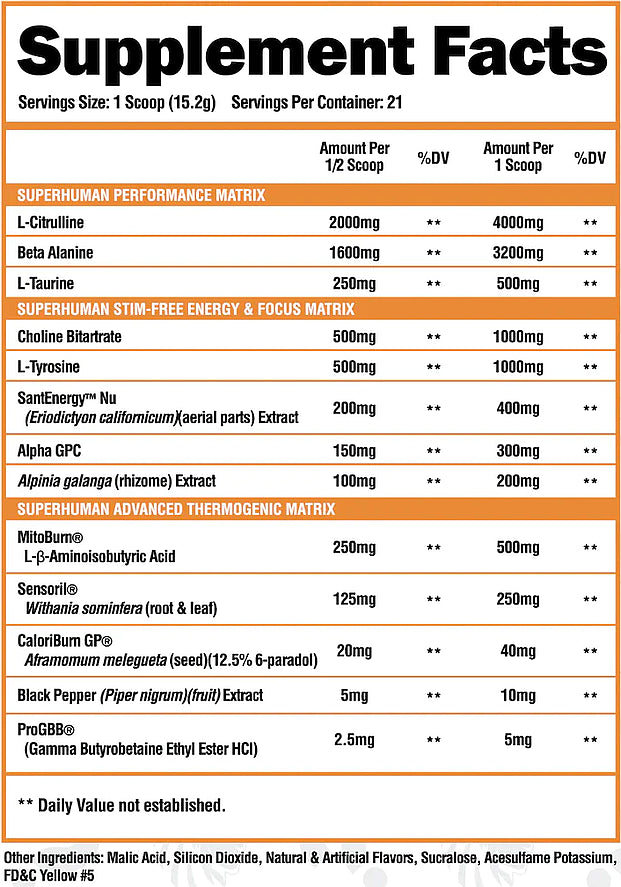 Alpha Lion Super Human Burn - Stim Free 336g
