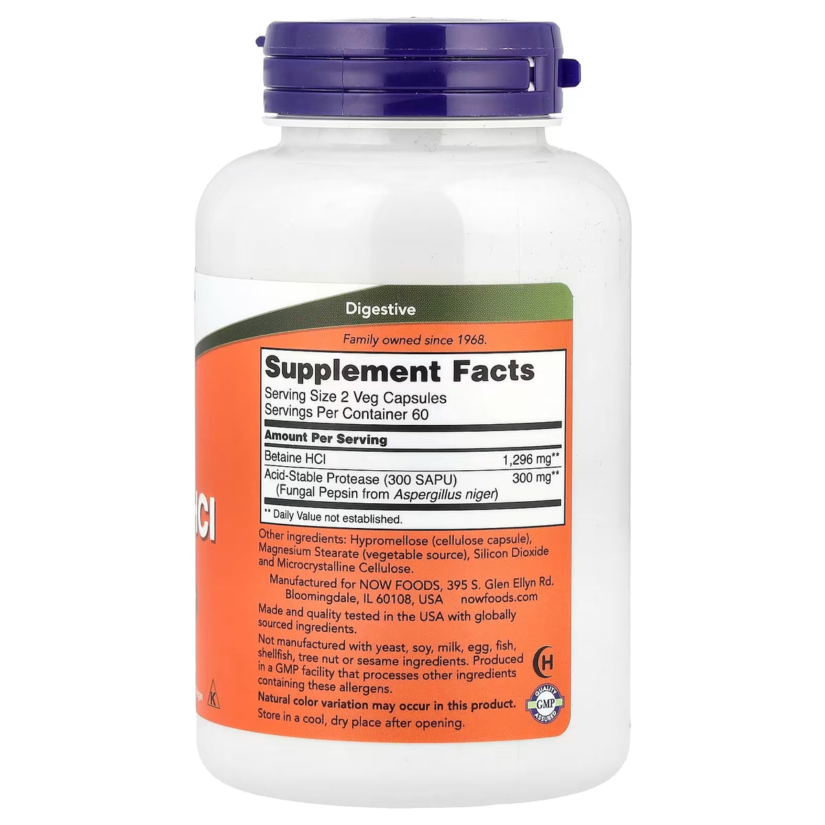 NOW Foods Supplements Betaine HCl 648 mg 120 caps