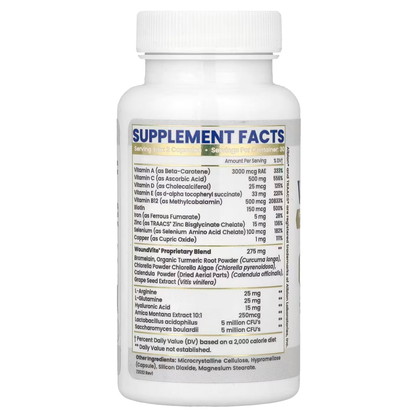 Zen Nutrients WoundVite Supplement – 60 Capsules