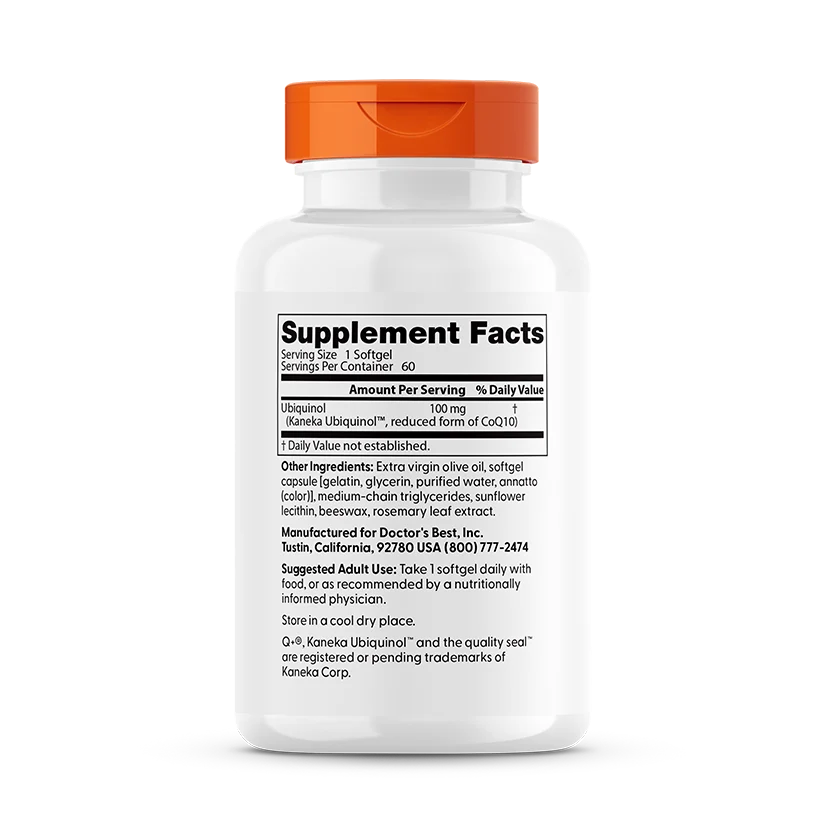 Doctor's Best Ubiquinol with Kaneka 100mg Softgels 60 Count