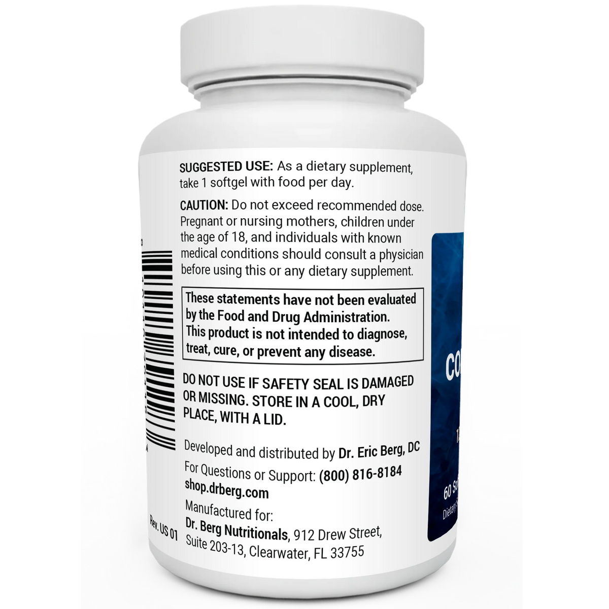 Dr. Berg Maximum Strength Omega-3 Cod Liver Fish Oil 60 Softgels