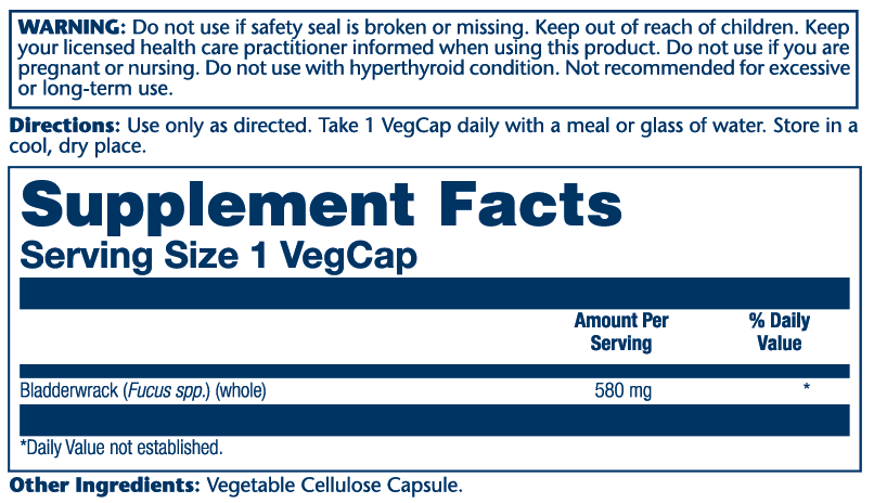 Solaray Bladderwrack Seaweed 580mg 100 Caps