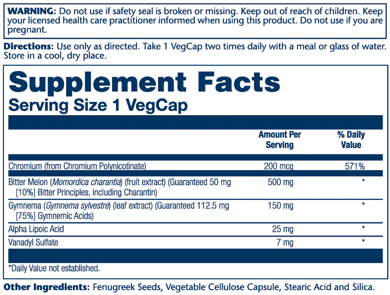 Solaray Gluco Reg, Blood Glucose Support 30 Caps