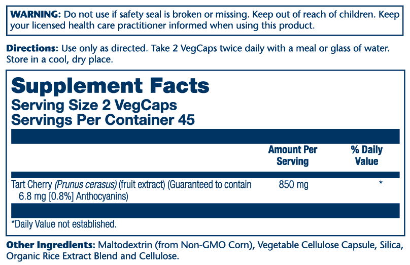 Solaray Tart Cherry Fruit Extract 850mg 90 Caps