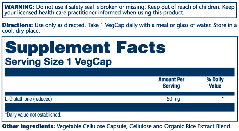 Solaray L-Glutathione, Free Form 50mg 60 Caps