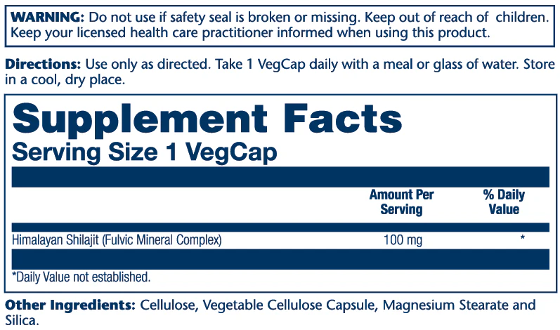 Solaray Fulvic Minerals 100mg 30 Caps