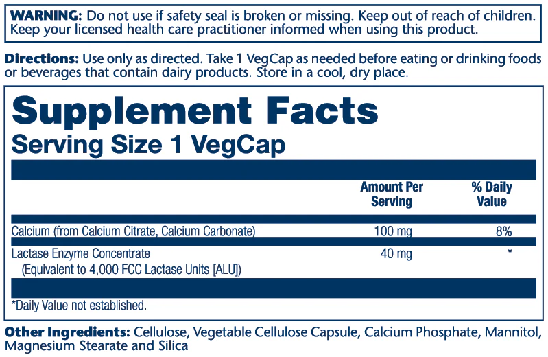 Solaray Lactase 100 Caps