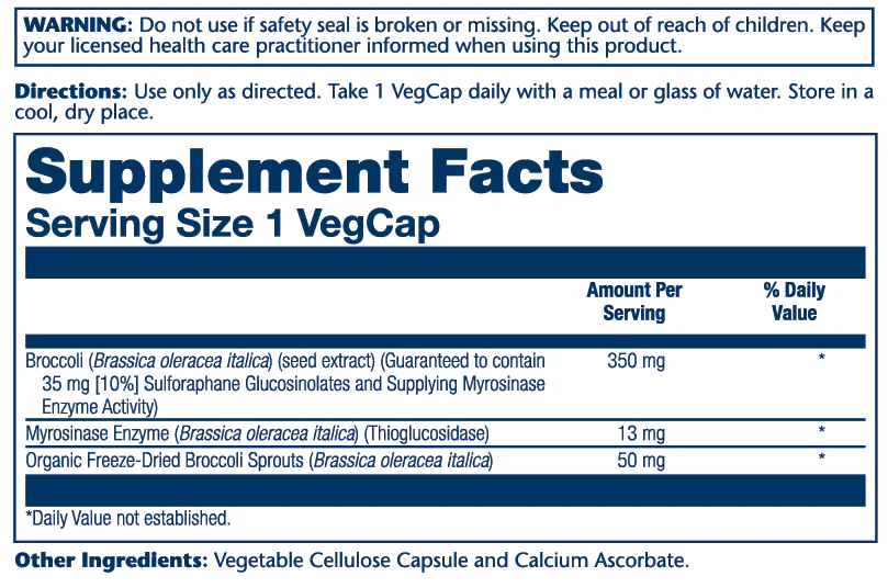 Solaray Activated Broccoli Seed Extract 350mg 30 Caps