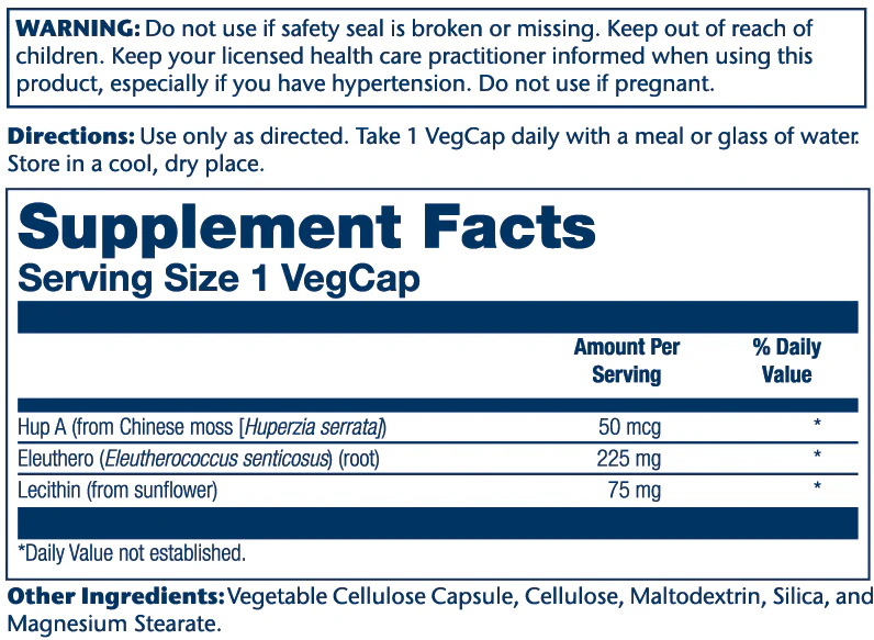 Solaray Huperzine a - 50mcg 60 Caps