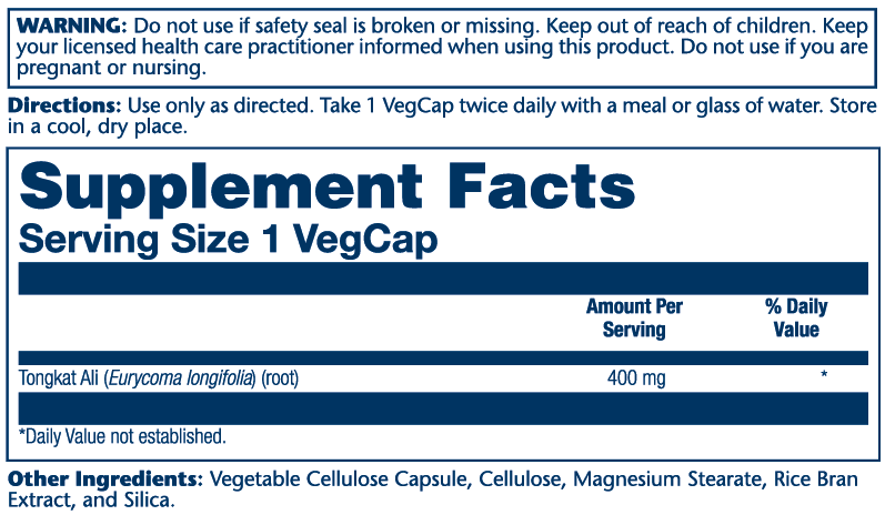 Solaray Tongkat Ali 400mg 60 Caps