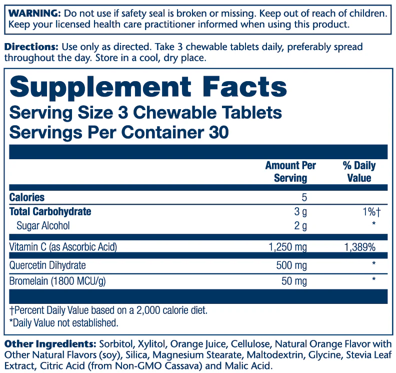 Solaray Qbc Plex Quercetin & Bromelain 90 Chewables