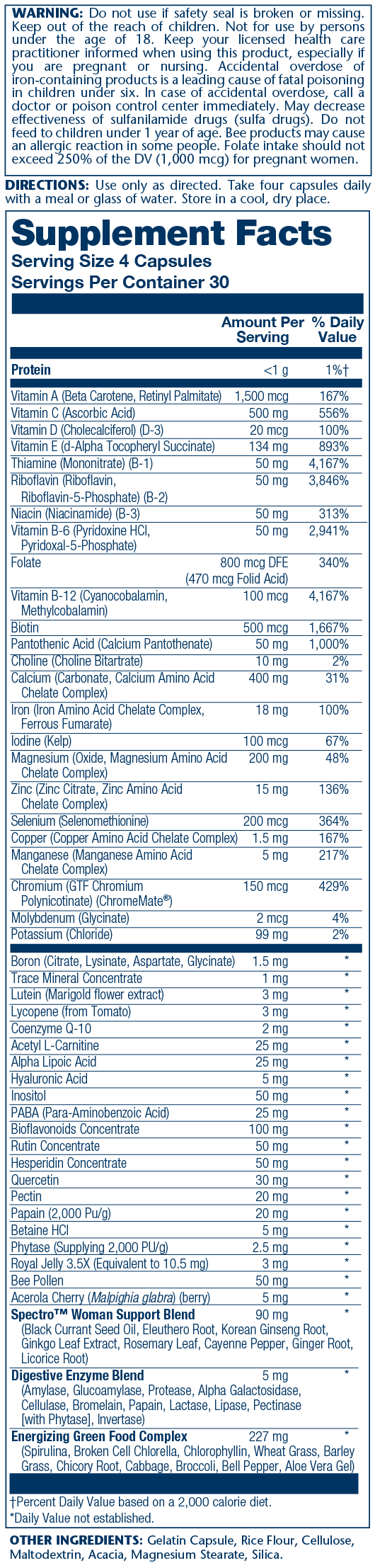 Solaray Spectro Woman Multivitamin 120 Caps