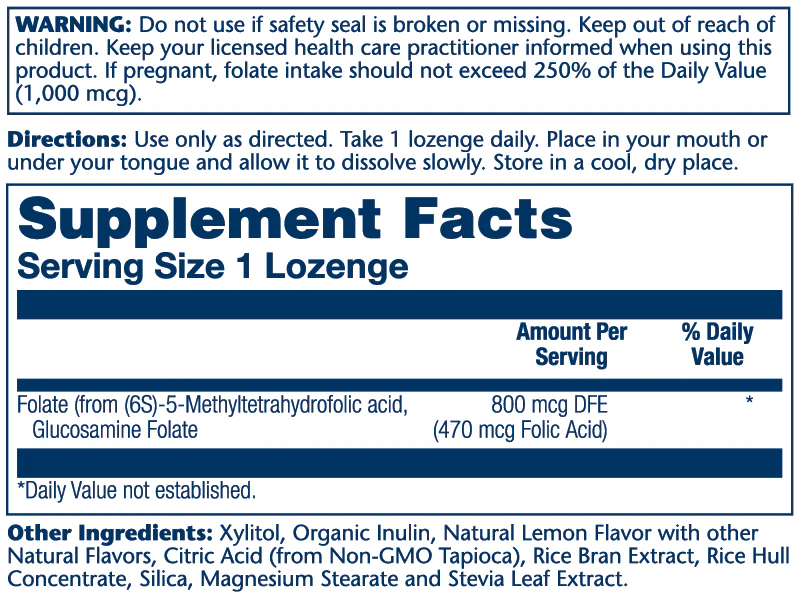Solaray Methyl Folate 1000mcg 60 Lozenges