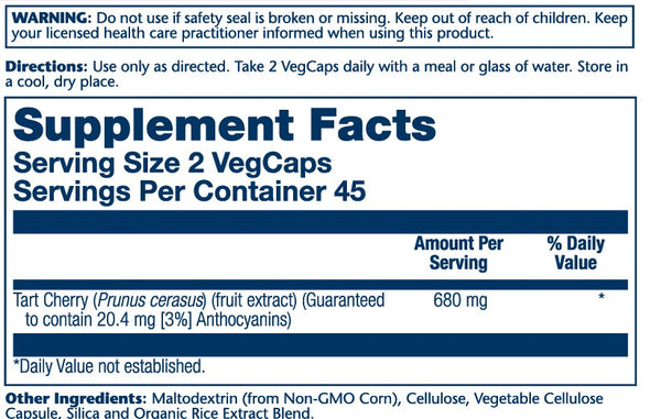 Solaray Triple Strength Tart Cherry Fruit Extract 90 Caps